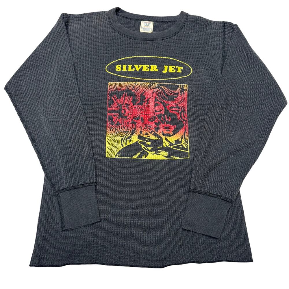Vintage Silver Jet Band Thermal Waffle Shirt Men's Medium JE Morgan